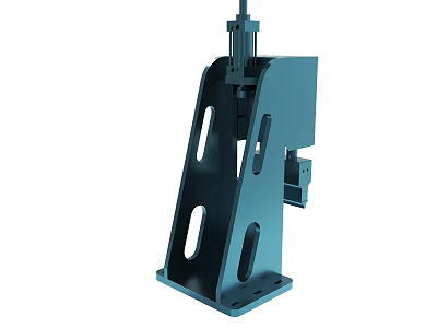 Sturdy Industrial Metal Bracket With Vertical Rod And Base Holes Design 3d model
