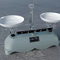 Commercial Balance Scale With White Trays Light Blue Base And Weighing Scale