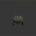 Green Military Armored Vehicle With Multi Wheel Design Top Weapon And Antenna