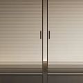 Elegant Minotti Sliding Doors With Textured Glass And Louvered Panels In Modern Room