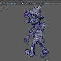 Pinocchio Classic Animated Film Character With Yellow Hat Blue Bowtie White Gloves And Red Shorts