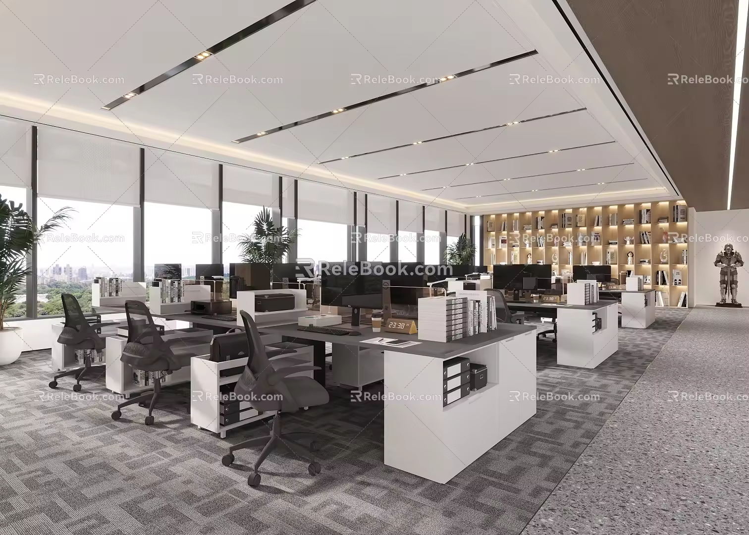 Open public offices 3d model