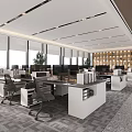 Open public offices 3d model