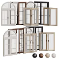 Various Stylish Window Designs With Different Frame Colors And Glass Panels