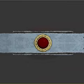 Futuristic Green And Gold Weapon With Red Circular Detail And Golden Tip Base Design