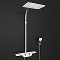Modern Faucet with Technical Drawings Handheld Shower and Dimension Labels