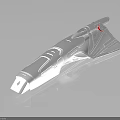 Futuristic White Spacecraft Model With Sleek Design And Red Accent For Aerospace Exploration