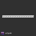 Decorative Long Silver Component With Detailed Continuous Curved Wave Pattern