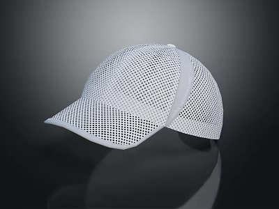 White Mesh Baseball Cap With Breathable Design For Daily Wear 3d model