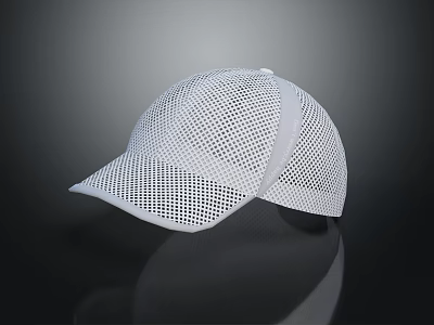White Mesh Baseball Cap With Breathable Design For Daily Wear 3d model