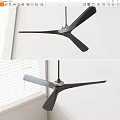 Modern Minimalist Ceiling Fan With Three Blades For Indoor Home Decoration 3d model
