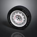 Car Parts Black Rubber Tire With Silver Alloy Wheel Rim And Holes