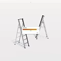 Two Silver Aluminum Step Ladders For Home Maintenance And Repair Tasks