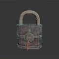 Vintage Brass Padlock for Household Security Featuring Classic Design and Key