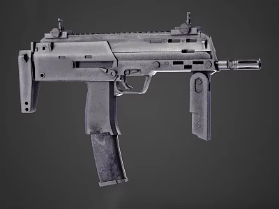 Modern Submachine Gun With Metallic Structure Detachable Magazine Tactical Stock And Scope Mount 3d model