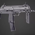Modern Submachine Gun With Metallic Structure Detachable Magazine Tactical Stock And Scope Mount