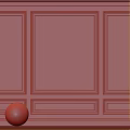 White Textured Wall Paneling Design With Decorative Molding And Sphere Object 3d model