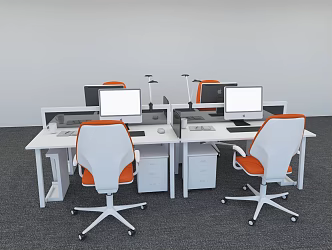 Modern Office Desk and Chair Office Furniture 3d model