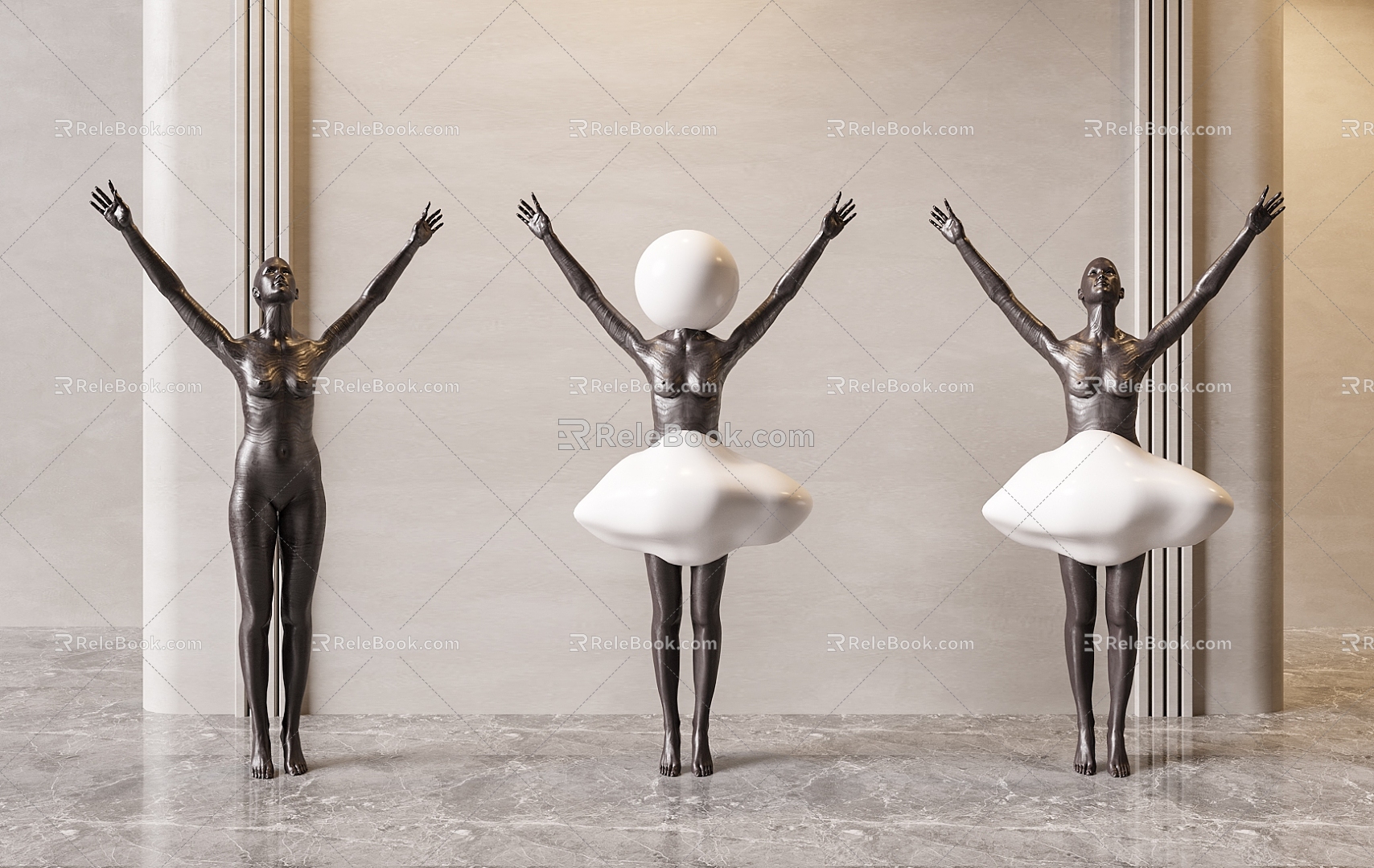 Modern Sculpture Creative Human Shape Sculpture Ornaments 3d model