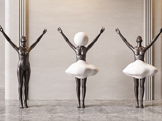 Modern Sculpture Creative Human Shape Sculpture Ornaments 3d model