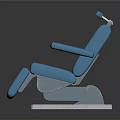 Blue Modern Office Chair With Adjustable Backrest Armrests And White Base