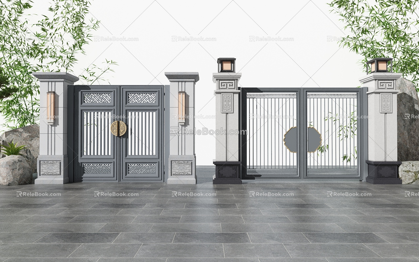 Jane Ou Gate Courtyard Gate 3d model