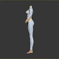 Light Blue Tight Fitting Long Sleeve Leotard With Golden Accents And Design Details