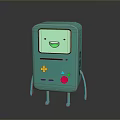 Teal Cartoon Game Console With Smiling Face Screen Colorful Buttons And Legs