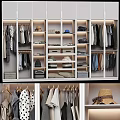Modern Open Closet Interior Design With Hanging Clothes Folded Garments Storage Boxes Hats And Bags