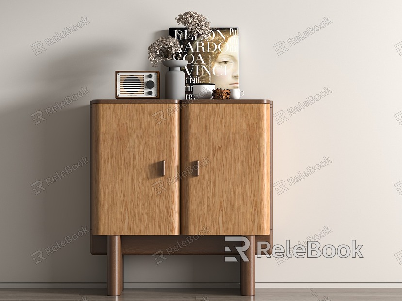 Modern Entrance Cabinet Side Cabinet Solid Wood Cabinet Dining Side Cabinet Storage Cabinet model