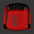 Durable Red Plastic Chair With Armrests And Slatted Back Design