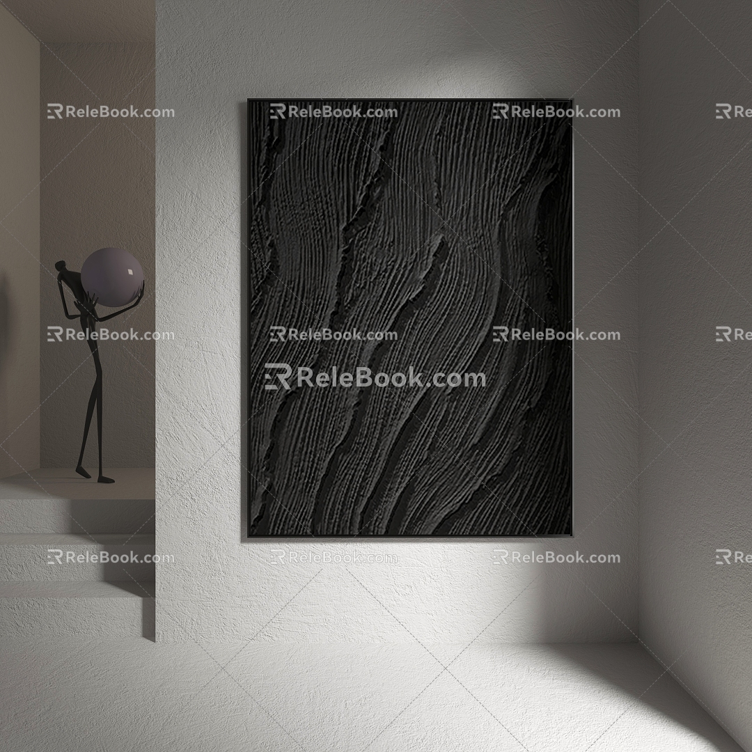 abstract decorative painting 3d model