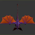 Flying Fantasy Dragon Game Movie Character With Red And Purple Wings