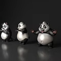 Three Adorable Reptile Plush Toys Standing On Dark Background With Reflections