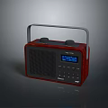 Red Mini PC with Handle Control Knobs Display Screen and Sound Buttons