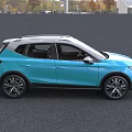 Turquoise Modern SUV Featuring Stylish Front Grille LED Headlights And Alloy Wheels