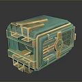 Turquoise And Gold Decorative Storage Box With Geometric Patterns And Ornate Details