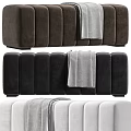 Tufted Velvet Sofa Bench With Throw Blanket And Multiple Color Choices Green White Gray Brown