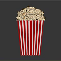 Delicious Fresh Popcorn Snack in Red and White Striped Paper Bucket