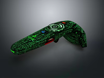 Green Illuminated Astronautical Controller With Intricate Patterns And Glowing Buttons For Cosmic Exploration 3d model