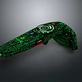 Green Illuminated Astronautical Controller With Intricate Patterns And Glowing Buttons For Cosmic Exploration