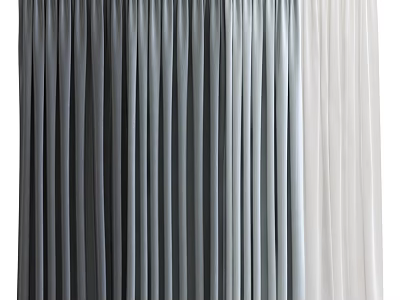 Soft Flowing Gradient Curtains In Gray Light Blue And White Tones 3d model