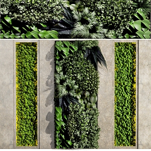 Modern plant wall decorative background wall 3d model