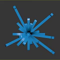 Blue Bow with Extended Blue Ribbons Curled Ends and Shiny Glossy Finish Against Dark Background