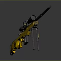 Yellow Tactical Sniper Rifle With Precision Scope And Modern Design 3d model