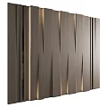 Modern Wooden Wall Panels With Vertical Design And Integrated Ambient Lighting