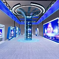 2023 Yundian Expo Exhibition Booth With Modern Blue Decor And Large Screens