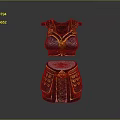 Ancient Decorative Armor Weapon with Intricate Gold Blue Patterns and Mythical Design Details