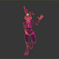 3D Cyberpunk Rabbit Character With Violet Pink Neon Accents And Futuristic Design