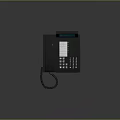 Black Digital Computer IP Phone With LCD Display And Numeric Keypad